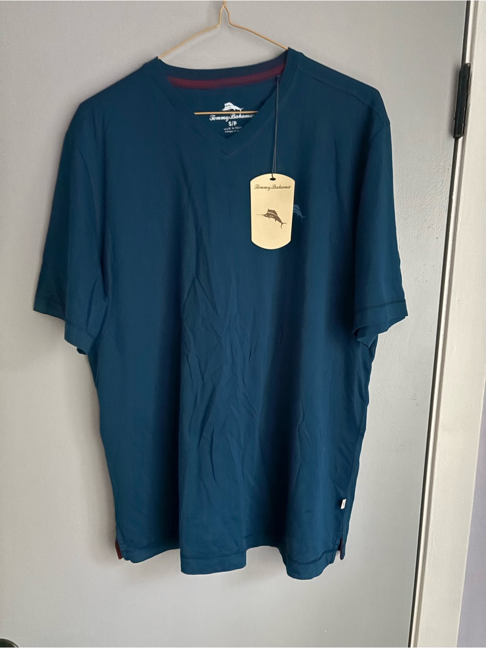 Tommy Bahama Deep Teal V-Neck Short Sleeve Shirt